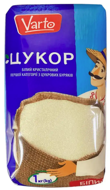 Цукор VARTO білий кристалічний 1 категорія, 1 кг